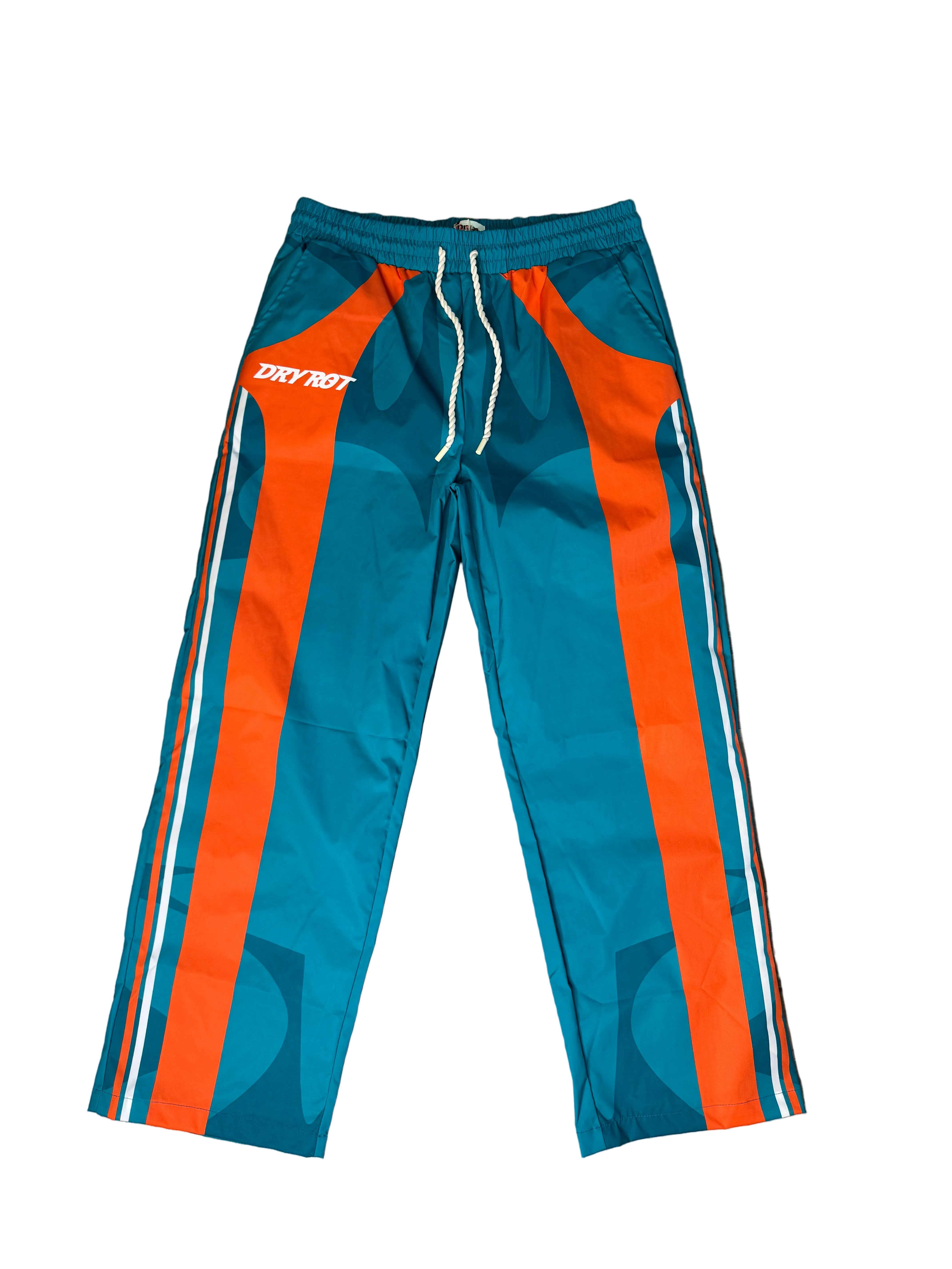 DRY ROT TRACKPANTS TEAL/ORANGE