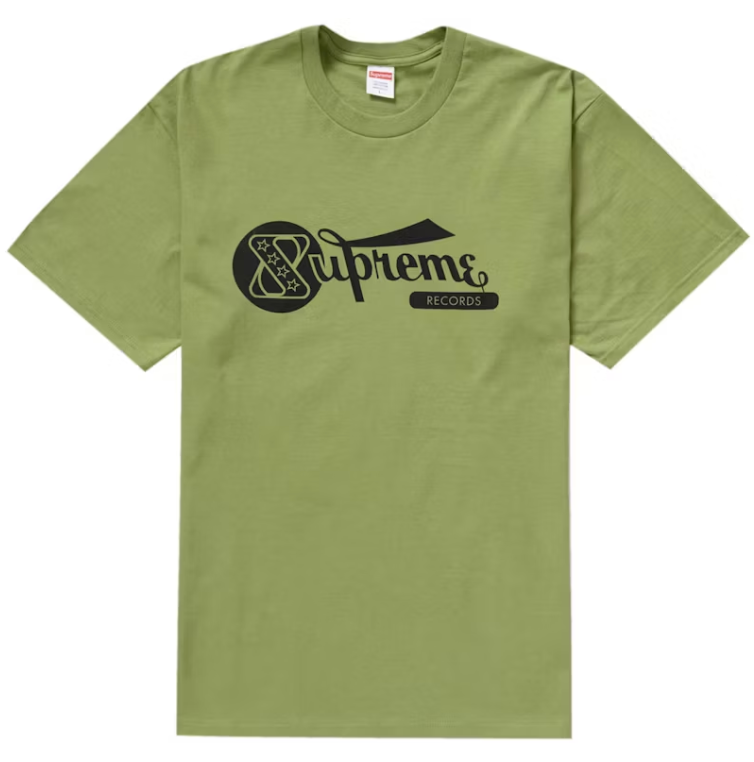 Supreme Records Tee Moss Green