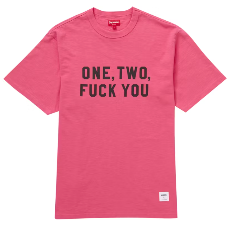 Supreme One Two Fuck You S/S Top Pink
