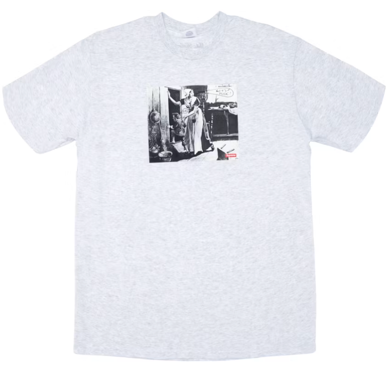 Supreme Mike Kelley Hiding From Indians Tee Ash Grey