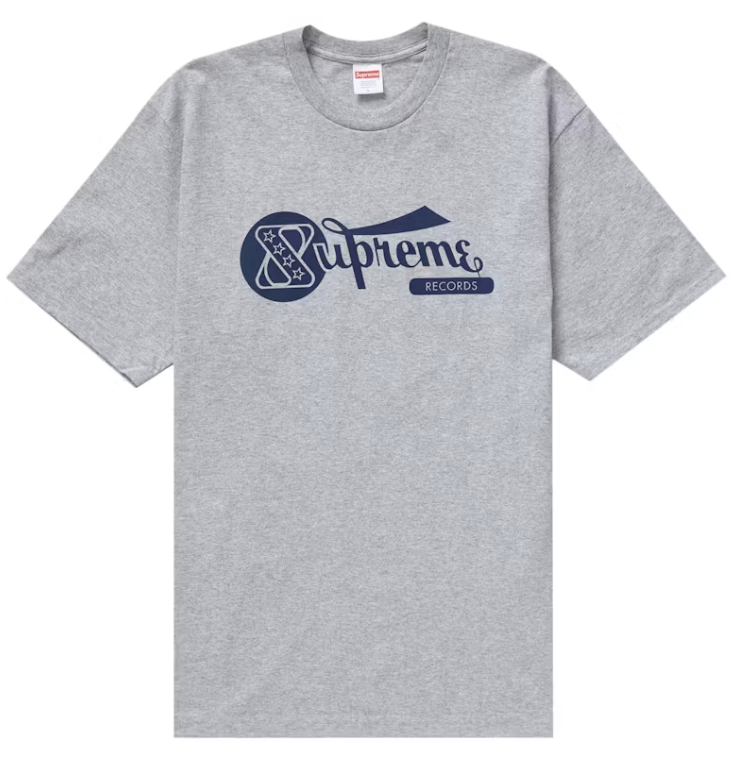 Supreme Records Tee Heather Grey