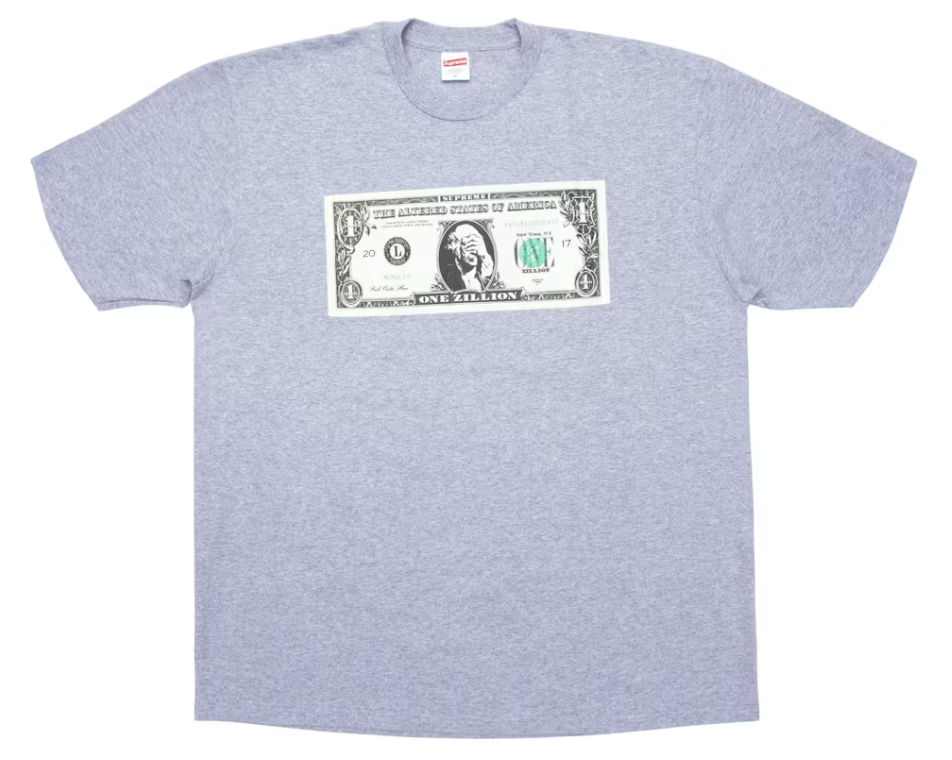 Supreme Dollar Tee Heather Grey
