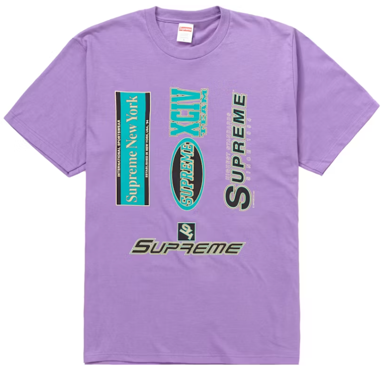 Supreme Multi Logos Tee Purple