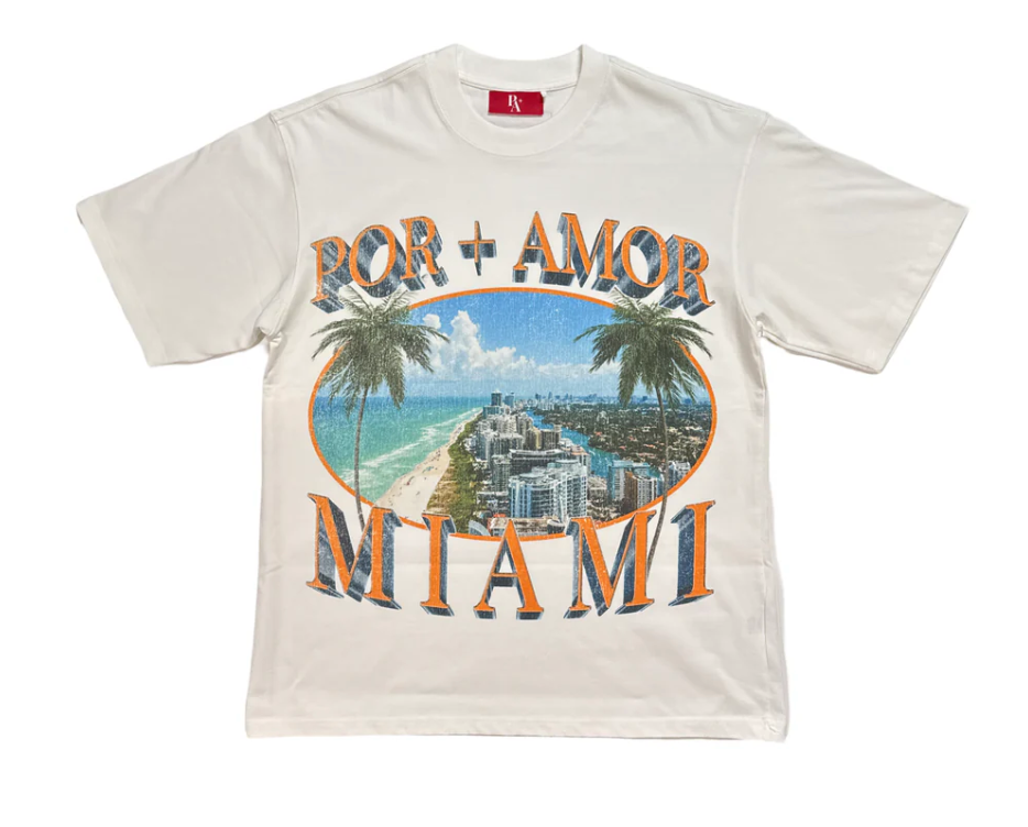 POR + AMOR MIAMI' Love Tee - WHITE