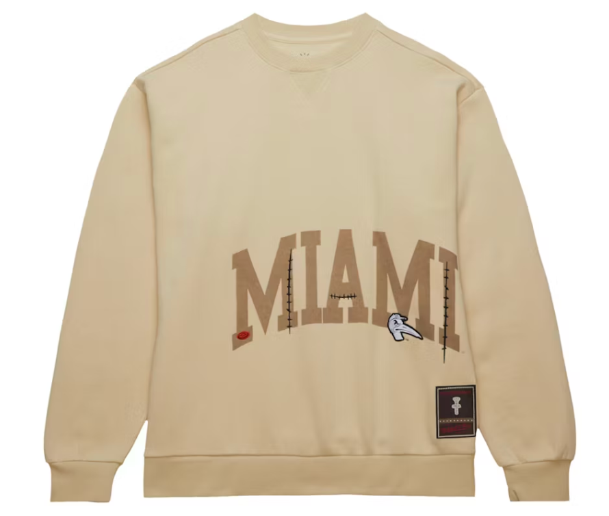 Travis Scott x Mitchell & Ness Miami Hurricanes Pullover Sweatshirt Tan ML