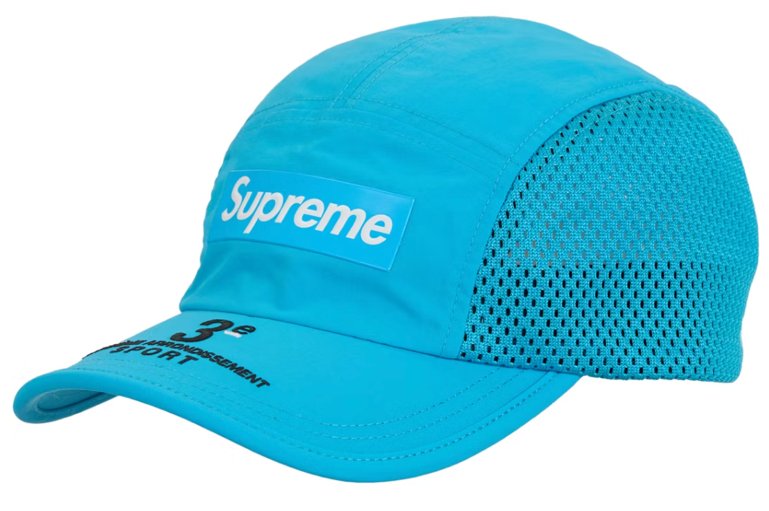 Supreme Mesh Side Panel Camp Cap (SS24) Cyan ML