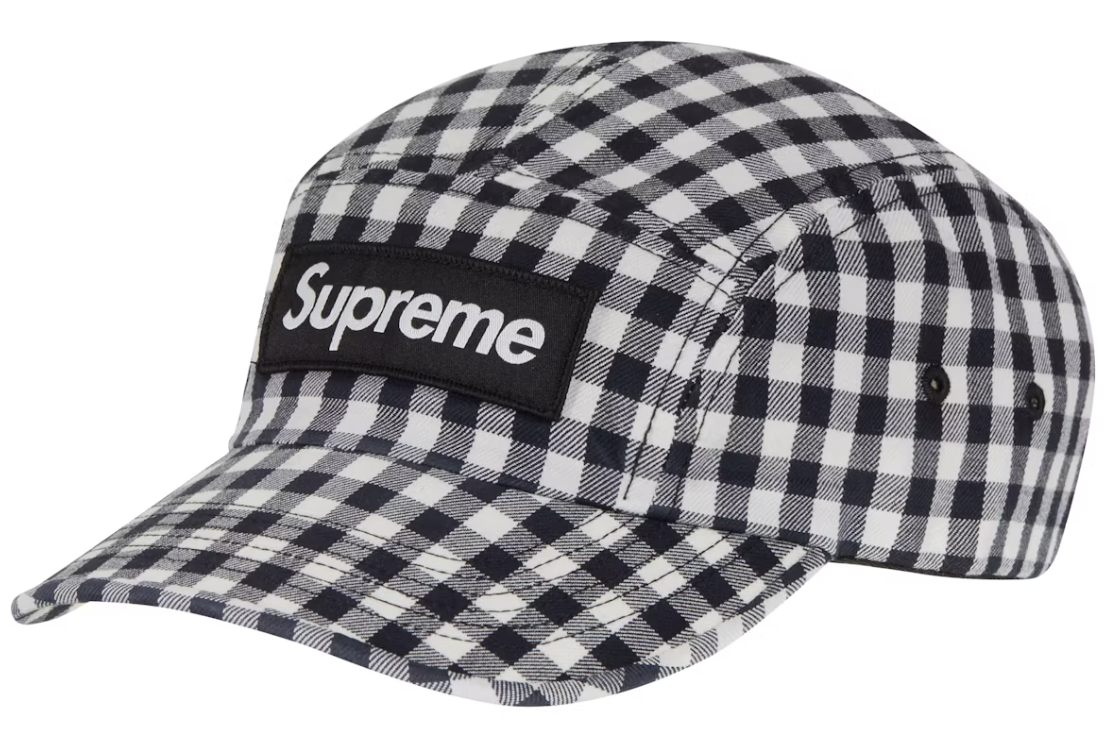Supreme Gingham Camp Cap Black DL