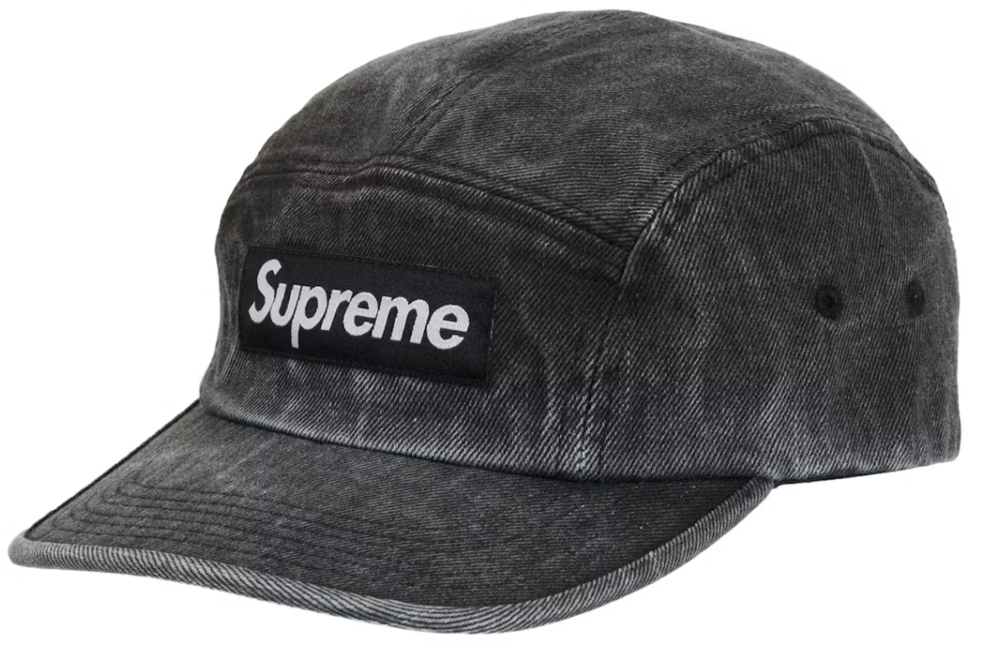 Supreme Coated Denim Camp Cap (SS24) Black DL