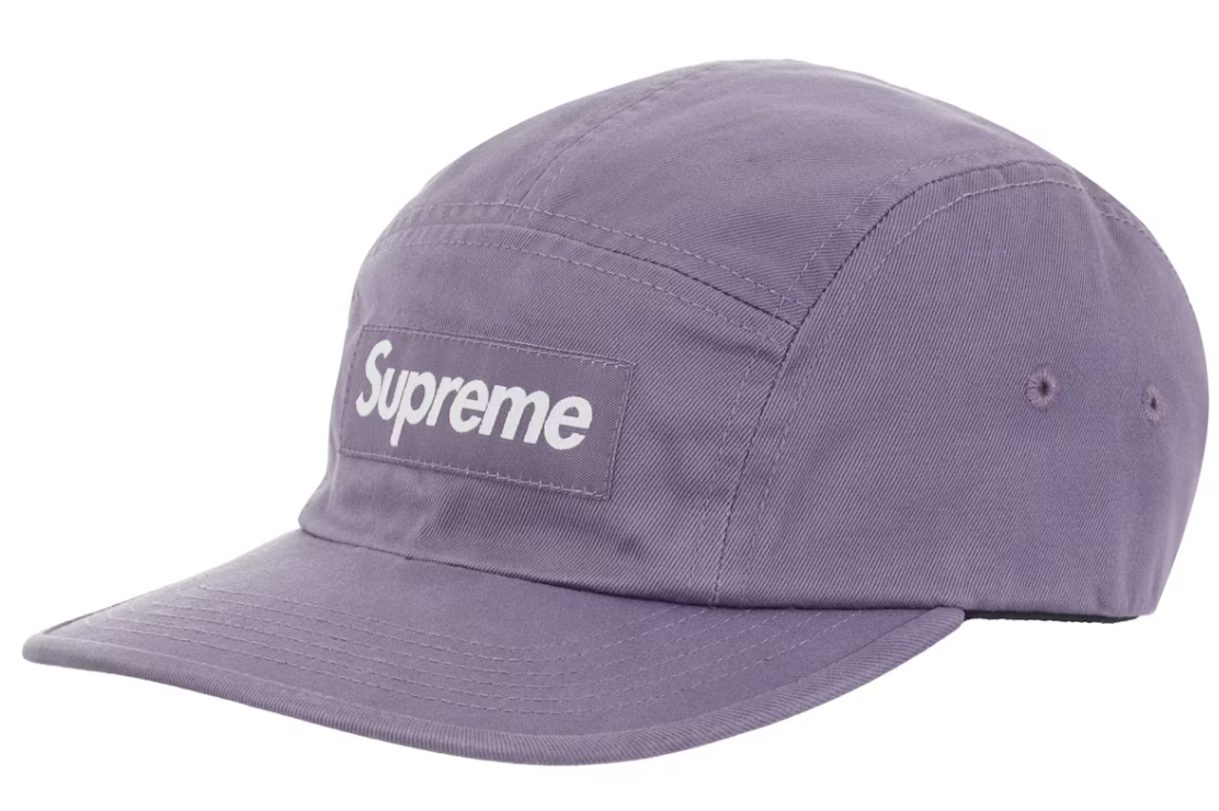 Supreme Washed Chino Twill Camp Cap (FW23) Dusty Purple DL