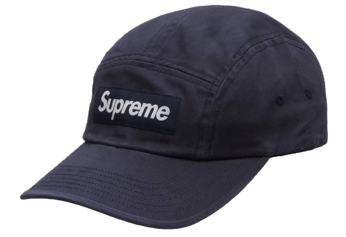 Supreme Washed Chino Twill Camp Cap (FW22) Navy DL