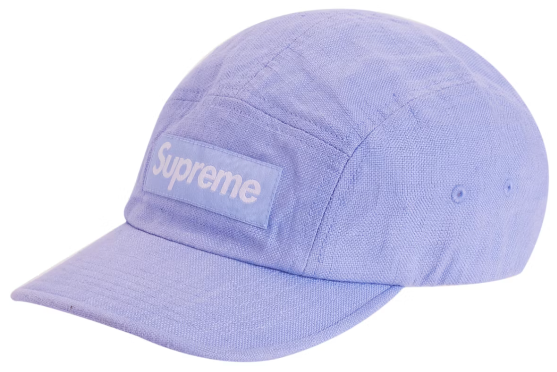Supreme Linen Fitted Camp Cap Light Blue DL