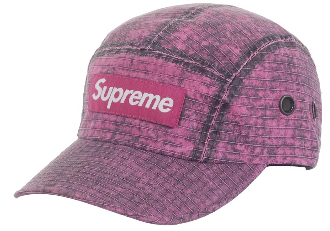 Supreme Distressed Ripstop Camp Cap Pink ML