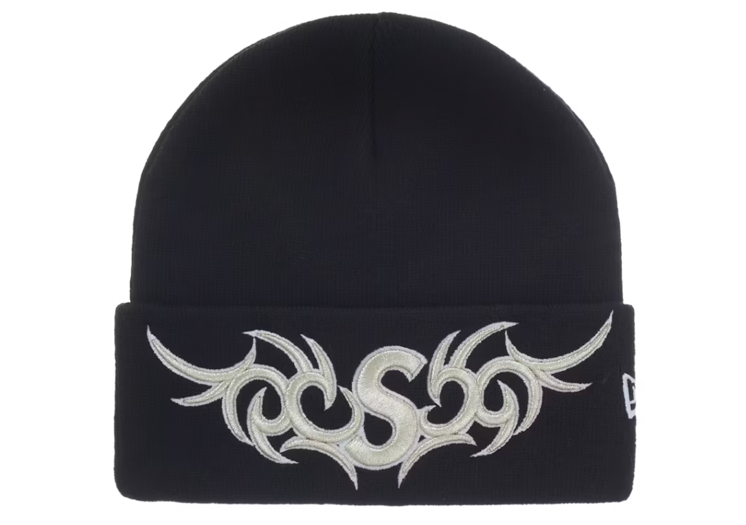 Supreme New Era Tribal S Logo Beanie Black AG