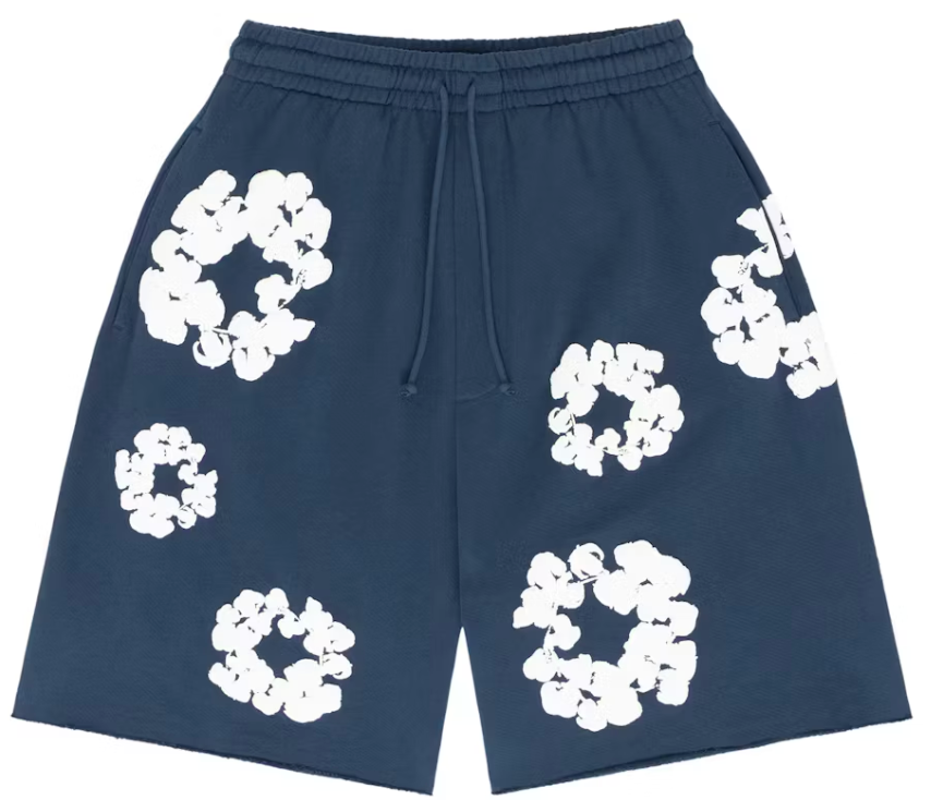 Denim Tears Cotton Wreath Shorts Navy ML