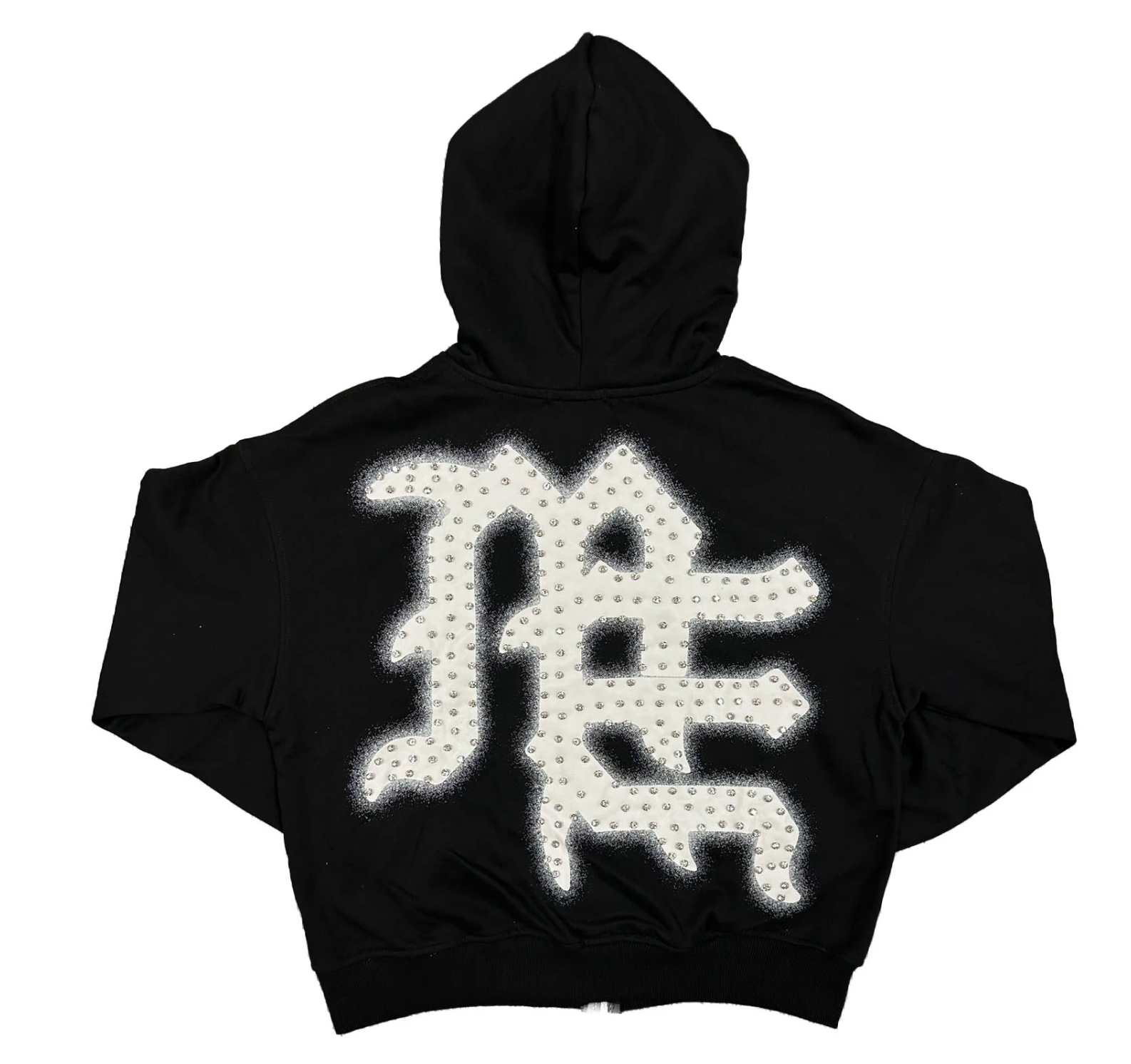 Mixed Emotion Black ‘End’ Rhinestone Hoodie FP