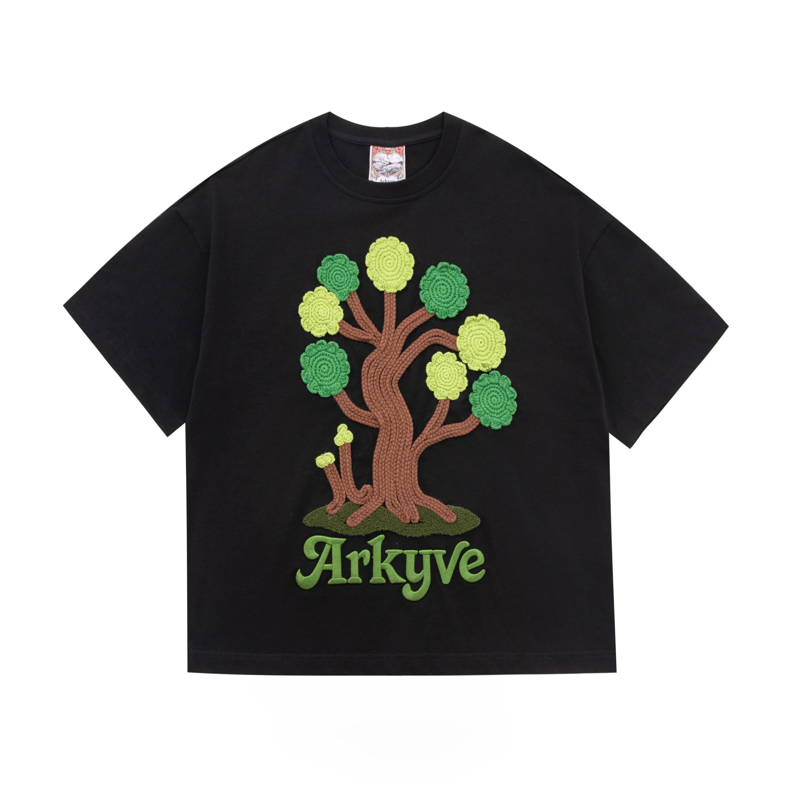 ARKYVE Crochet Tree Patch Black Tee