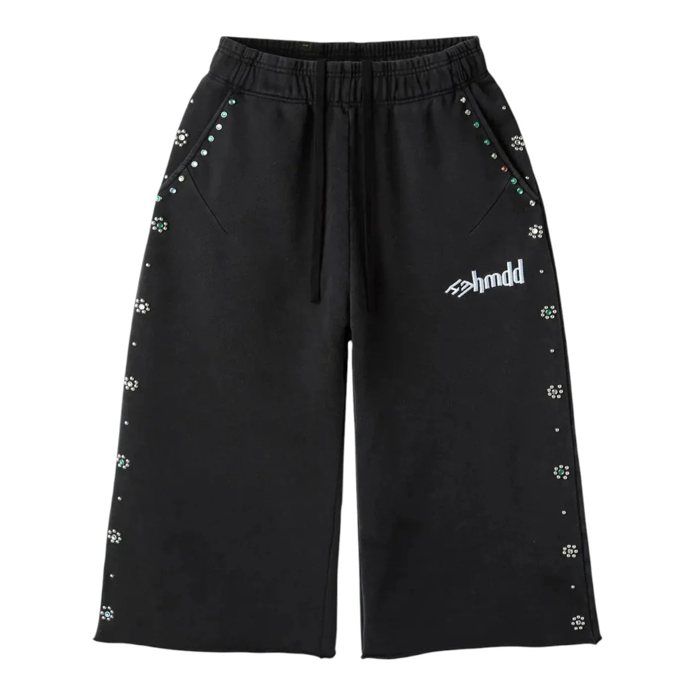 Happy Memories Don't Die HMDD Flower Studded 3/4 Shorts Black FP