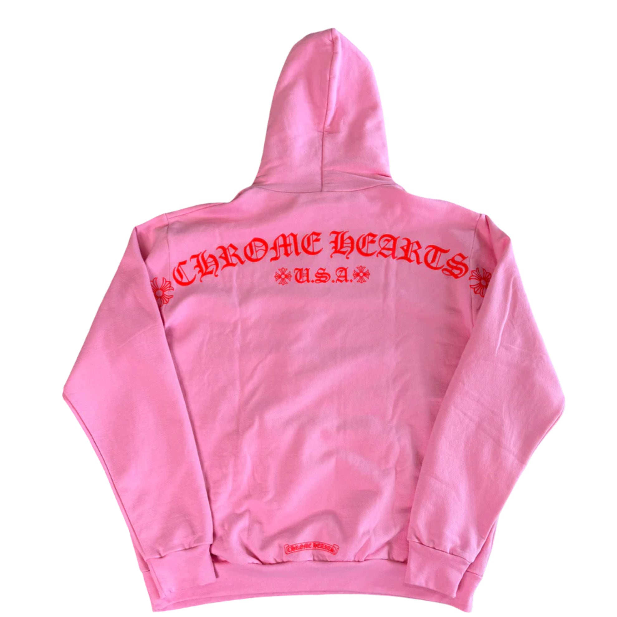 Chrome Hearts Red Logo Hoodie Pink