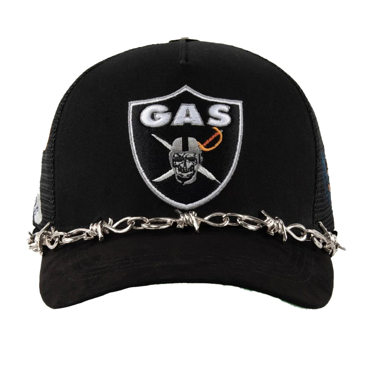 Gas Nation Black Raiders Cap Silver Chain